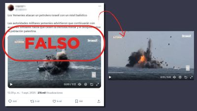 No es un ataque actual de Yemen sobre un petrolero israelí, es un vídeo de 2024 No es un ataque actual de Yemen sobre un petrolero israelí, es un vídeo de 2024