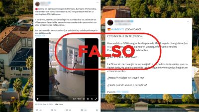 No hay 200 inmigrantes hospedados en el colegio de Mondariz-Balneario conviviendo con alumnos