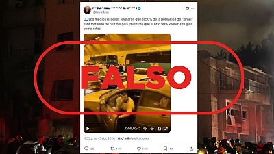 No son israelíes huyendo de su país en la actualidad, es un vídeo de 2025 GETTY/VERIFCARTVE No son israelíes huyendo de su país en la actualidad, es un vídeo de 2025 GETTY/VERIFCARTVE