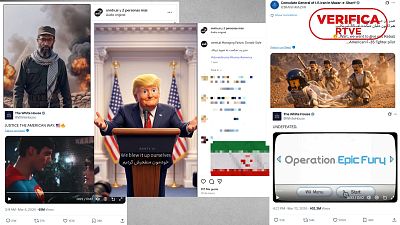 Mensajes de propaganda bélica difundidos por EE.UU. e Irán