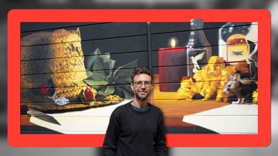 El nuevo macromural de Brea homenajea a Robe y a Chinato en Plasencia
