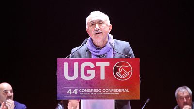 El secretari general de la UGT, Pepe Álvarez, adreçant-se als sindicalistes (ACN | Albert Hernàndez) El secretari general de la UGT, Pepe Álvarez, adreçant-se als sindicalistes (ACN | Albert Hernàndez)