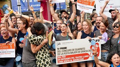 Celebració del primer premi de la plaça Rovira de Gràcia