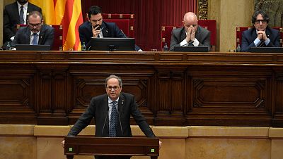 Torrent denuncia que el Supremo y la JEC "han silenciado el voto" de Torra tras perder su acta de diputado en un pleno con JxCat y ERC divididos