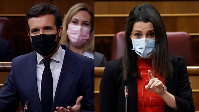 Tensión y reproches mutuos entre Casado y Arrimadas tras la moción de censura de Cs en Murcia y el adelanto electoral en Madrid Tensión y reproches mutuos entre Casado y Arrimadas tras la moción de censura de Cs en Murcia y el adelanto electoral en Madrid