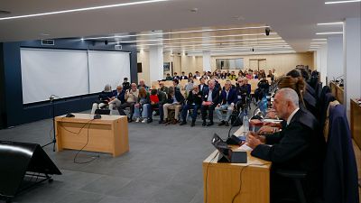 Imagen del primer día de juicio del banquillo de los acusados del último juicio del caso Gürtel en la Audiencia Nacional.