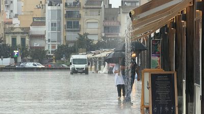 La pluja caient amb intensitat a Blanes La pluja caient amb intensitat a Blanes