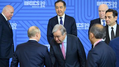 Guterres interviene ante Putin en la cumbre de los BRICS: "Necesitamos la paz en Ucrania"