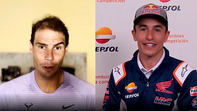 Rafa Nadal y Marc Márquez, mensajes de ánimo con RTVE como testigo