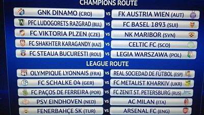 Fútbol - Sorteo UEFA Champions League. Play Off. - Ver ahora Fútbol - Sorteo UEFA Champions League. Play Off. - Ver ahora