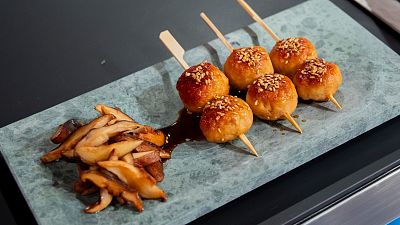 Receta de albóndigas japonesas o tsukune de Juanjo Bona en MasterChef Celebrity 10