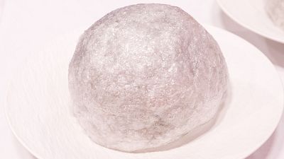 Receta de calamar a baja temperatura con panceta y gotas de tempura de Gabriela en MasterChef 13