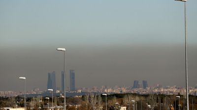 Vista de la capa de contaminación sobre Madrid en una imagen de archivo