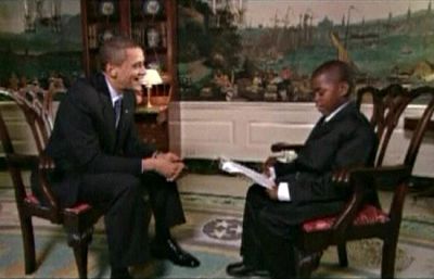 Un reportero de once años consigue una entrevista con Obama Un reportero de once años consigue una entrevista con Obama