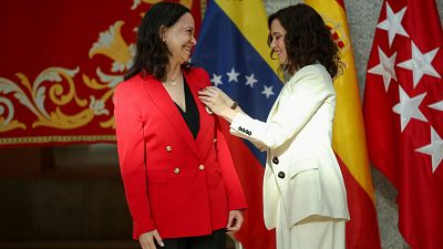 Corina Machado recibe la Medalla de Oro de la Comunidad de Madrid Corina Machado recibe la Medalla de Oro de la Comunidad de Madrid