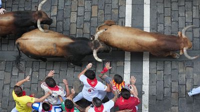 Las fotos más impactantes del sexto encierro de San Fermín Las fotos más impactantes del sexto encierro de San Fermín