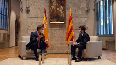 Sánchez y Aragonès constatan sus profundas diferencias pero se emplazan a un diálogo "sin plazos" ni "prisas"