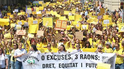 Professionals de les escoles bressol manifestant-se a Barcelona Professionals de les escoles bressol manifestant-se a Barcelona