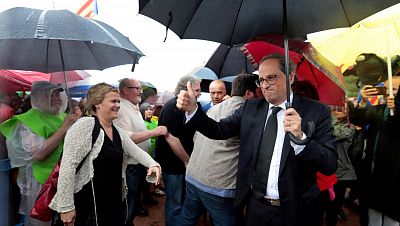 Torra, en el acto de ANC y Ómnium: "No vamos a defendernos, vamos a atacar a este Estado injusto"