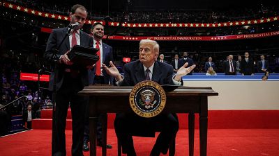 El presidente de Estados Unidos, Donald Trump, en el Capital One Arena el día de la inauguración de su segundo mandato presidencial El presidente de Estados Unidos, Donald Trump, en el Capital One Arena el día de la inauguración de su segundo mandato presidencial