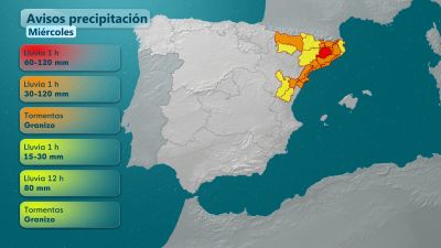 Una vaguada anómala y propia del otoño anuncia tormentas muy violentas este miércoles en el área mediterránea