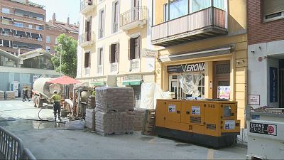 Treballs al barri del Putxet per l'esvoranc del passat 7 de juliol
