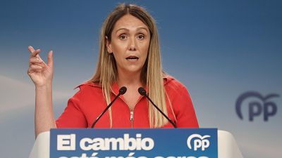 La vicesecretaria de Coordinación Sectorial del Partido Popular, Alma Ezcurra, durante la rueda de prensa tras el Comité de Dirección del PP