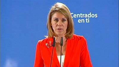 María Dolores de Cospedal, emocionada, agradece a los ciudadanos su victoria