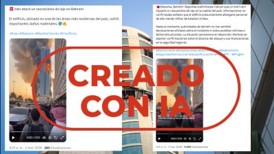 Este vídeo no muestra un ataque de Irán a un rascacielos en Baréin, está generado con IA