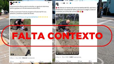 Este vídeo en el que un agente golpea a un joven en EE.UU. no es actual, se grabó en 2020 Este vídeo en el que un agente golpea a un joven en EE.UU. no es actual, se grabó en 2020
