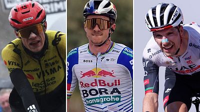 Fotocompsoción con Vingegaard, Evenepoel y Almeida, favoritos en la Volta 2026 (de izquierda a derecha).
La Volta a Catalunya 2026 Fotocompsoción con Vingegaard, Evenepoel y Almeida, favoritos en la Volta 2026 (de izquierda a derecha).
La Volta a Catalunya 2026