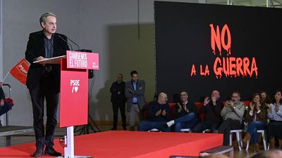 El expresidente del Gobierno José Luis Rodríguez Zapatero participa en un acto de campaña que el PSOE