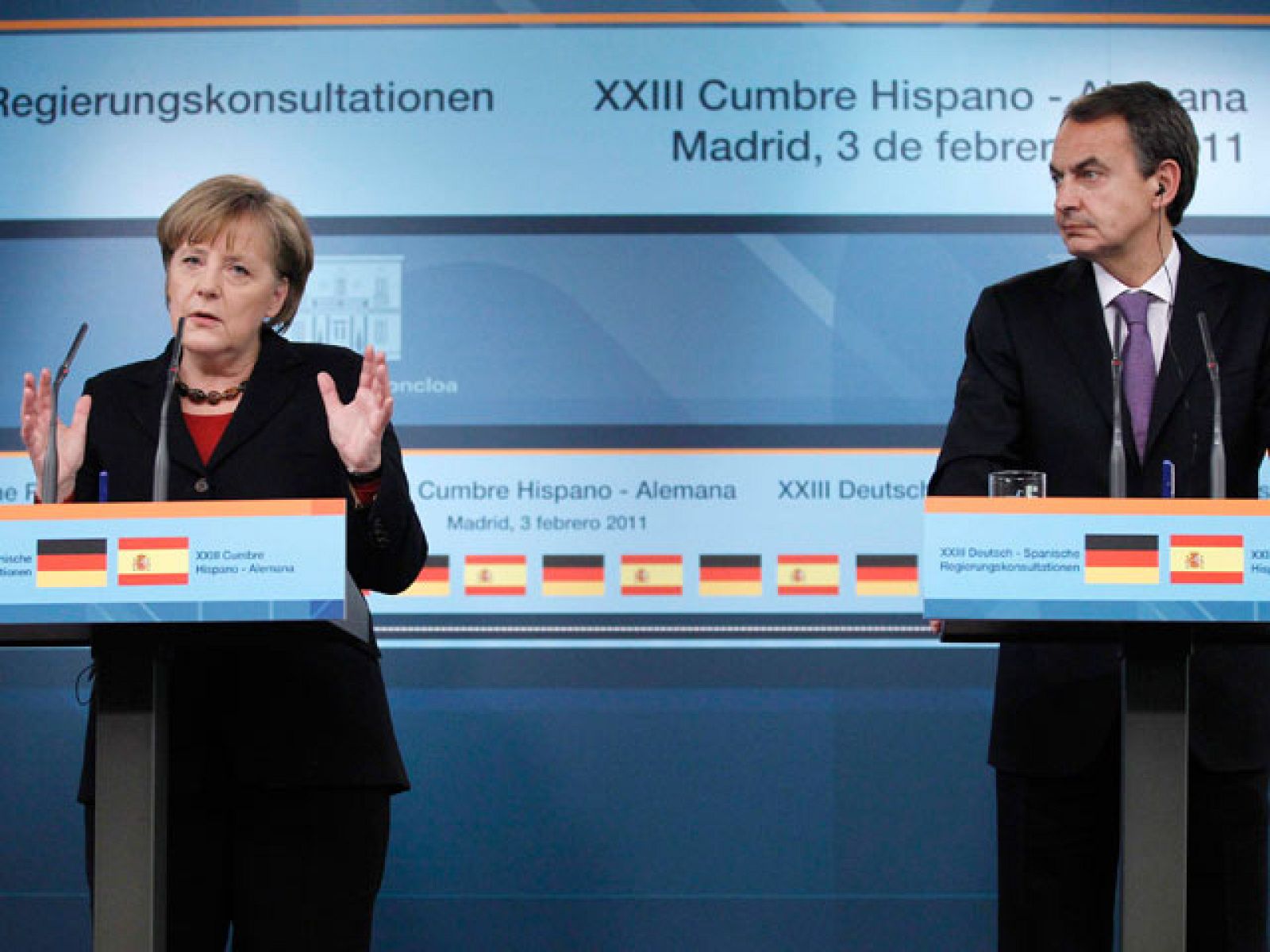 Rueda de prensa de Angela Merkel y José Luis Rodríguez Zapatero en la Moncloa | Ver