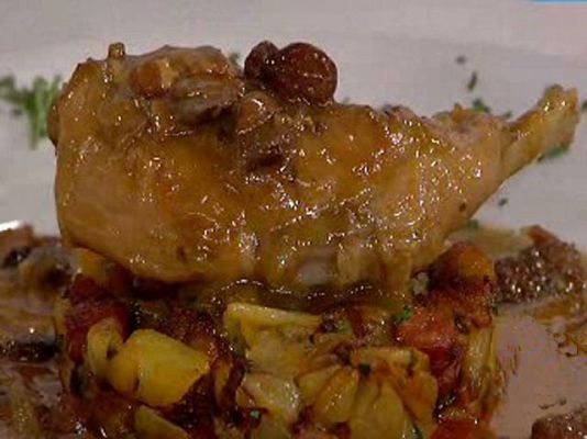 La mañana - Conejo al brandy con patatas