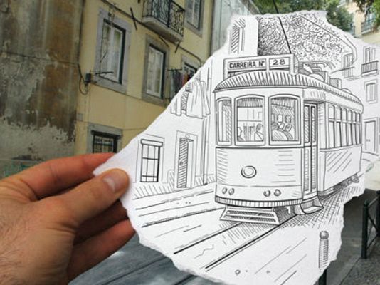 Telediario 1 - Ben Heine, artista del dibujo