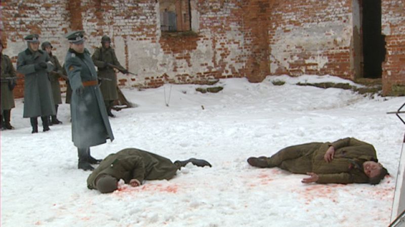 El productor y director Gerardo Herrero rueda, en Lituania , "Sangre en la Nieve"