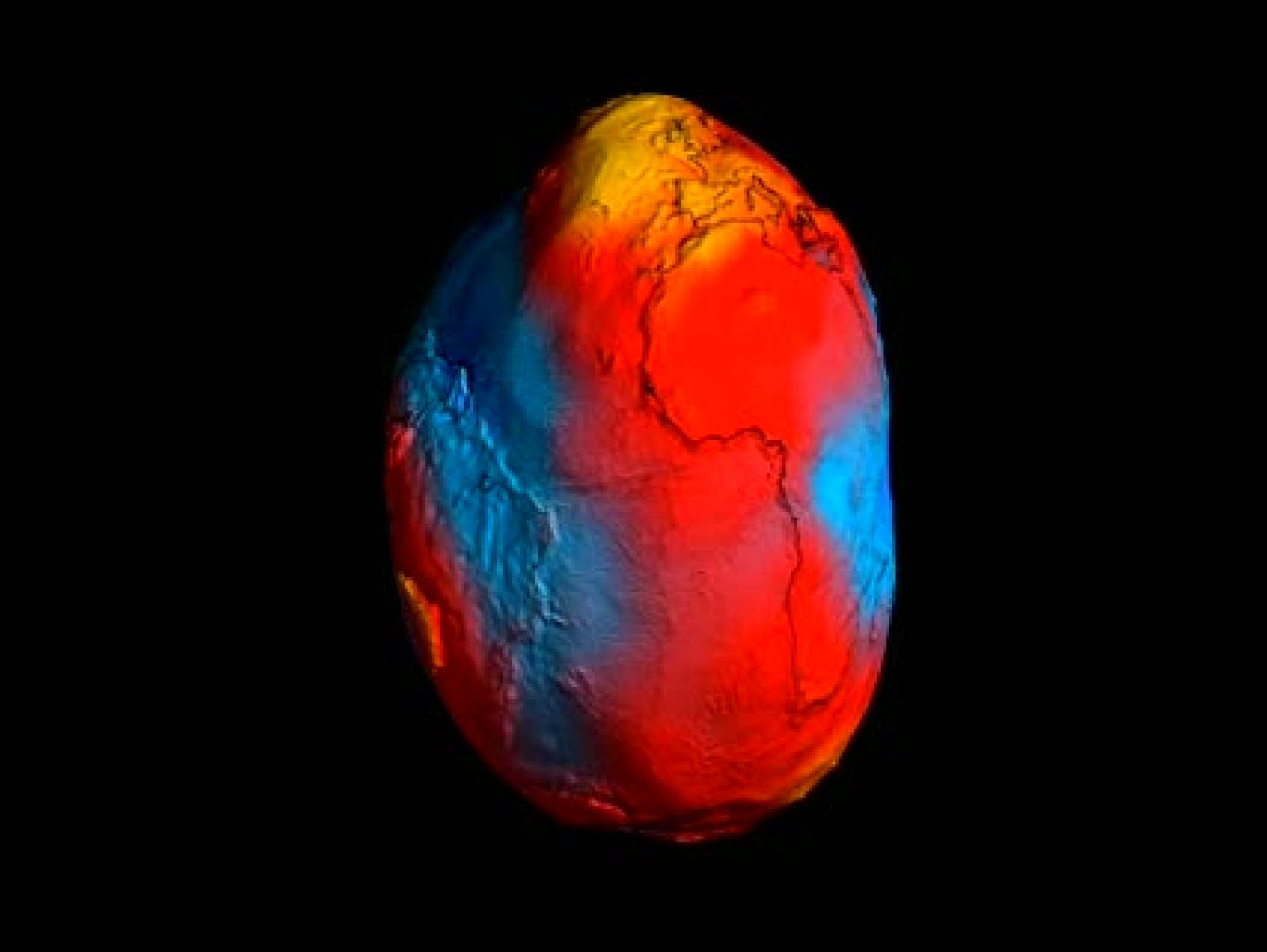 El modelo nunca visto de la fuerza de gravedad de la Tierra