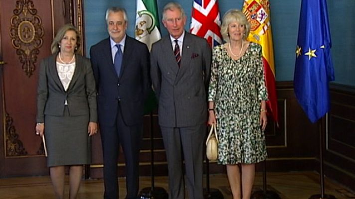 Telediario 1 - Carlos y Camila visitan Sevilla