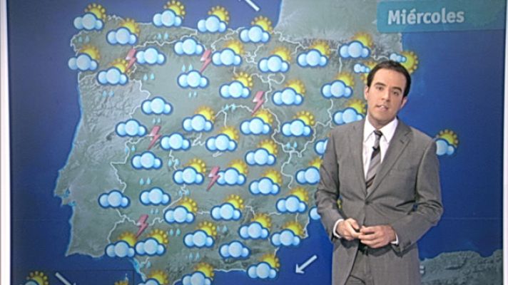 El tiempo - Posibilidad de chubascos localmente fuertes en el oeste de la Península