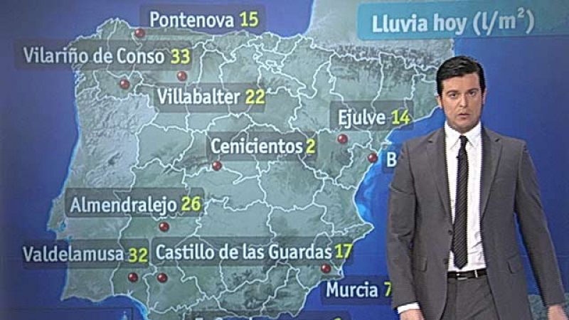 El suroeste peninsular estará en alerta amarilla el miércoles por fuertes lluvias