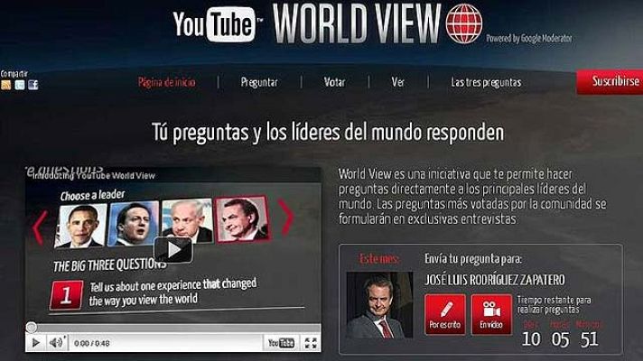 Telediario 1 - El miércoles, Zapatero YouTube