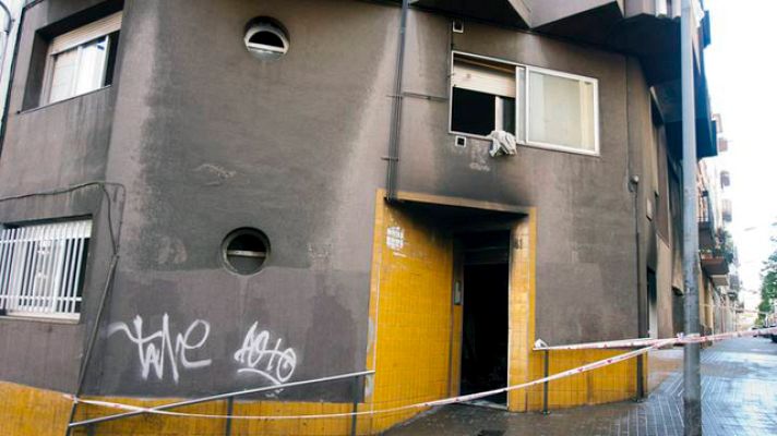 Telediario 1 - Incendio en Hospitalet