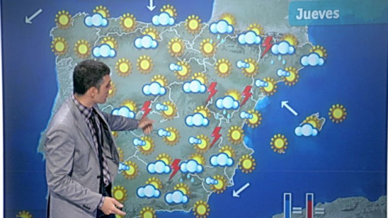 Chubascos fuertes en Cataluña, Extremadura y Sistema Ibérico