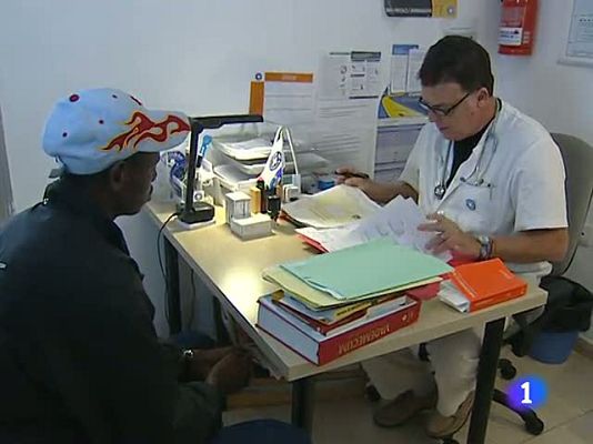 Telediario 1 - Los inmigrantes representan sólo el 5% del gasto sanitario en España