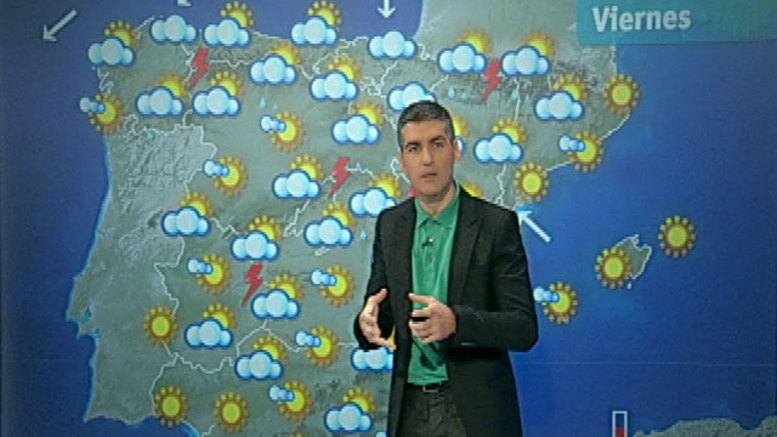 Chubascos fuertes en el centro de la península y temperaturas en descenso en el norte