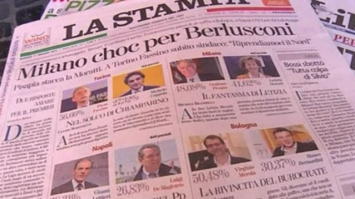 Telediario 1 - Berlusconi pierde Milán