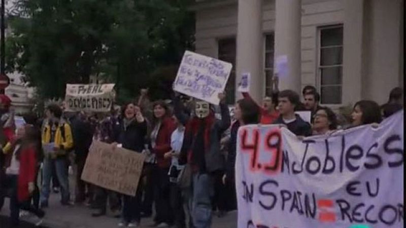 El movimiento 15-M alcanza a ciudades europeas como Londres, Amsterdam y Berlín