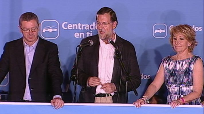 Telediario 1 - Euforia en la sede del PP en Madrid