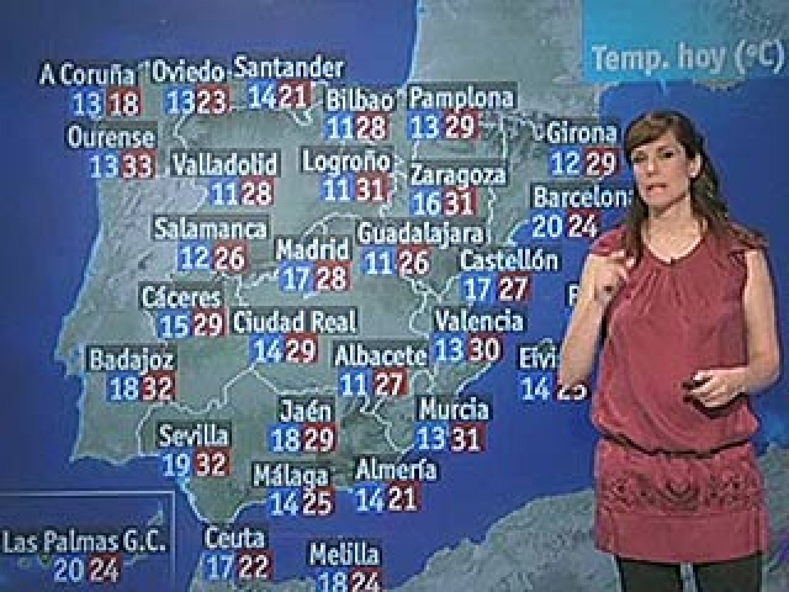 Nubes en Cantábrico y oeste de Andalucía y despejado en resto España