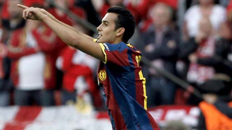 Pedro adelanta al Barça (1-0)
